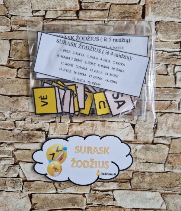 "SURASK ŽODŽIUS" skiemenuotos kortelės - Image 3